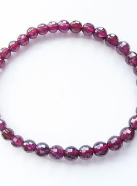 爱和光珠宝 巴西天然玫瑰红/玫红石榴石 手链手串 正品饰品水晶