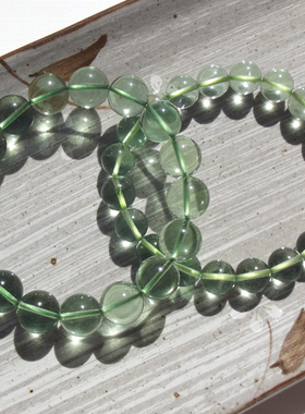 爱和光珠宝 巴西天然翠绿萤石手链手串 情侣款 正品饰品 特价水晶