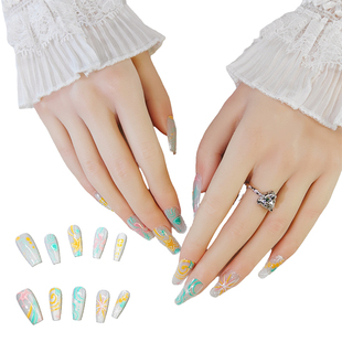 饰田 澎湃星球 短款美甲线条穿戴甲预制甲条全尺码假指甲显白