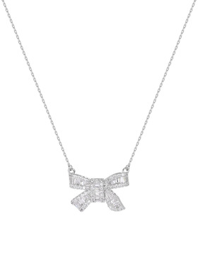 卡芙娜 甜美不规则蝴蝶结吊坠项链配饰时尚气质锁骨链饰品毛衣链