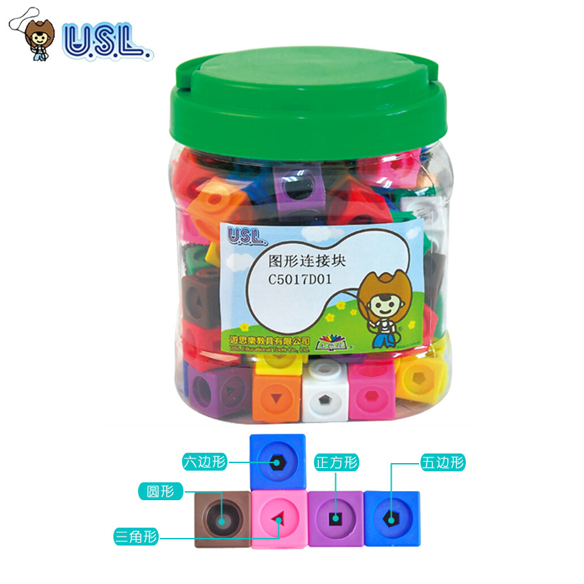 塑料拼插积木游思乐图形连接块3+