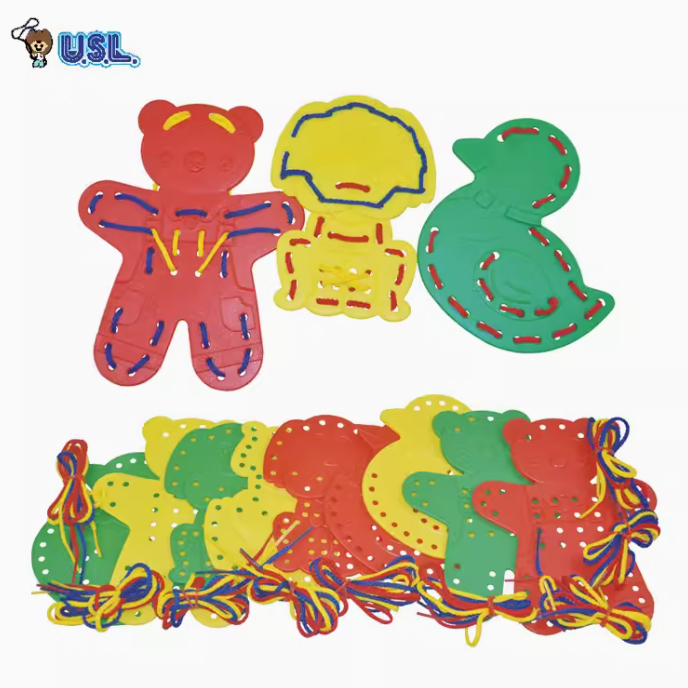游思乐USL 穿线板 颜色形状分类穿编游戏 儿童益智玩具幼儿早教3+