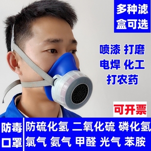 防毒面具防二氧化硫氨气硫化氢氯气甲醛喷漆电焊化工打农药口鼻罩