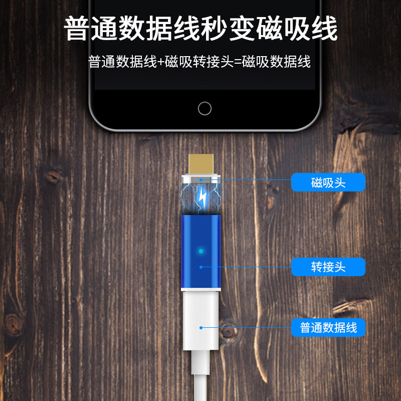 磁吸数据线type-c转接头快充 磁力磁性转换头 安卓闪充转接头通用