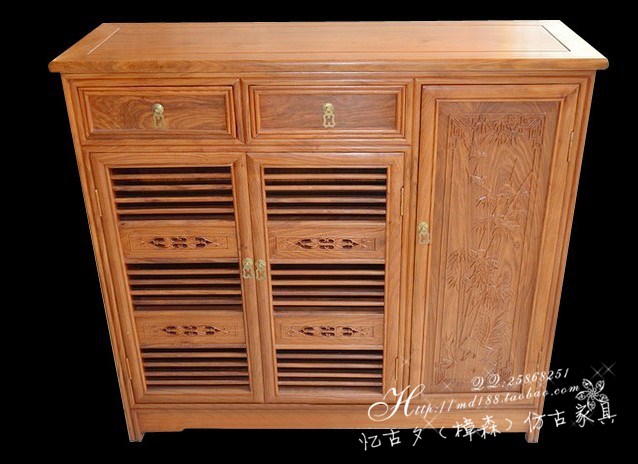 透气隔断仿古风实木花梨特价鞋橱