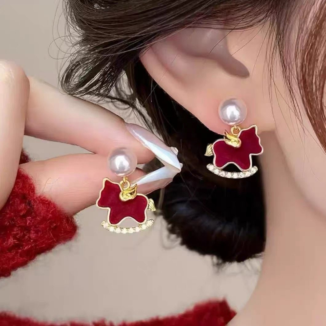 【超级年货节】仅限一波！高级植绒耳钉喜庆镶钻S925银针！有耳夹,饰品/流行首饰/时尚饰品新,其他DIY饰品配件,淘宝优惠券,粉丝福利购,淘宝优惠卷