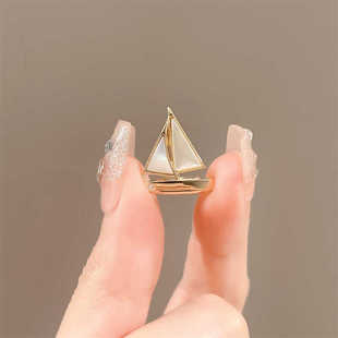 帆船胸针天然母贝一帆风顺简约时尚西装配饰男女百搭领针小别针