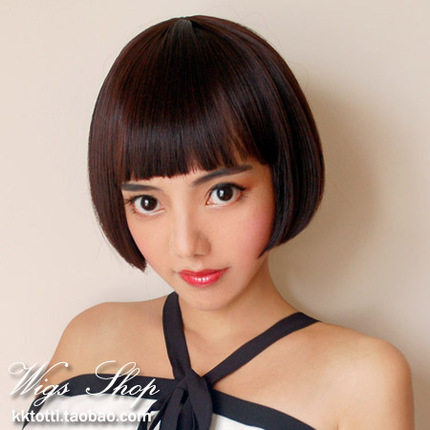 假发女短发酷黑复古bobo时尚帅气自然少女气质修脸网红波波头圆脸