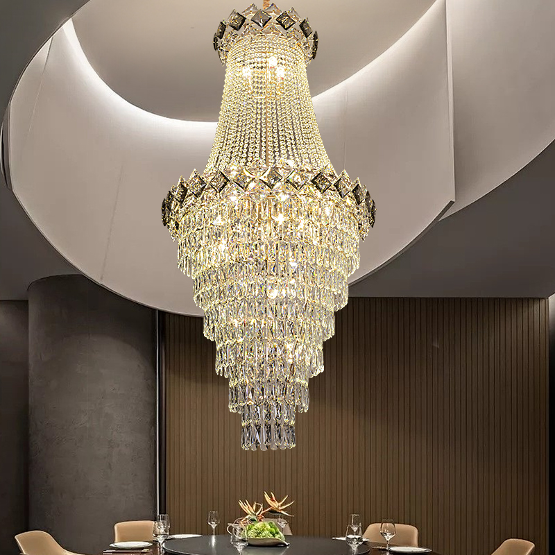 水晶大吊灯高端大气复式楼别墅