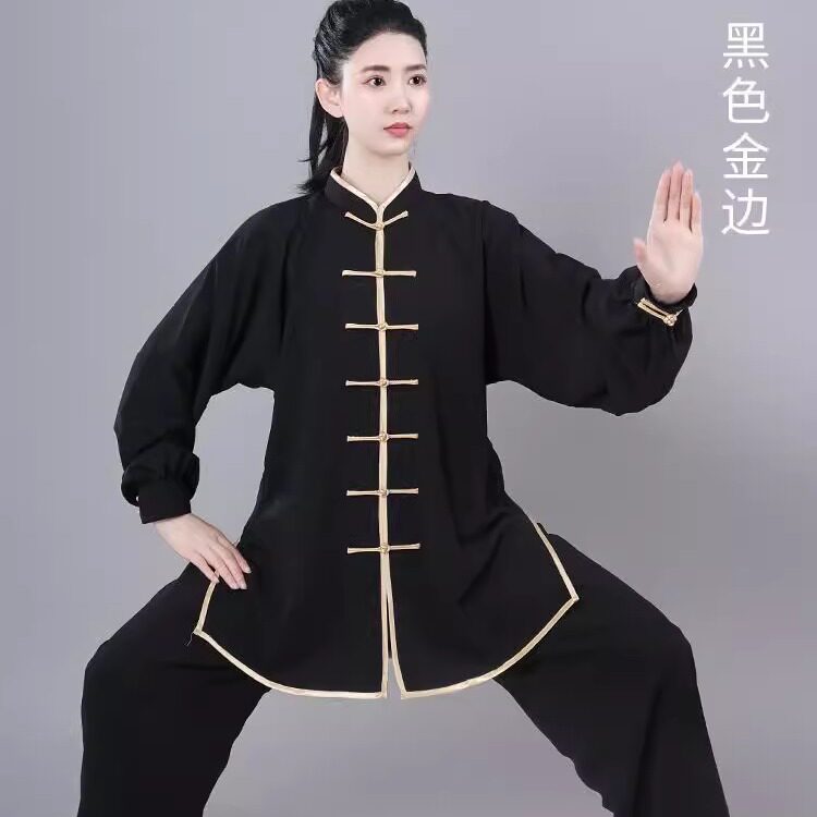 太极服新款棉加丝比赛表演服男 春夏中国风团队服练功太极拳服女