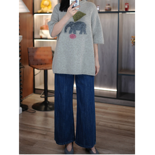 土耳其全棉肌理洗水染色宽松大直筒9分牛仔裤 小狗出品 6号衣橱