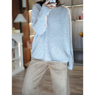 6号衣橱 l 极简慵懒松驰 意大利特种纱山羊绒宽松圆领长袖针织衫