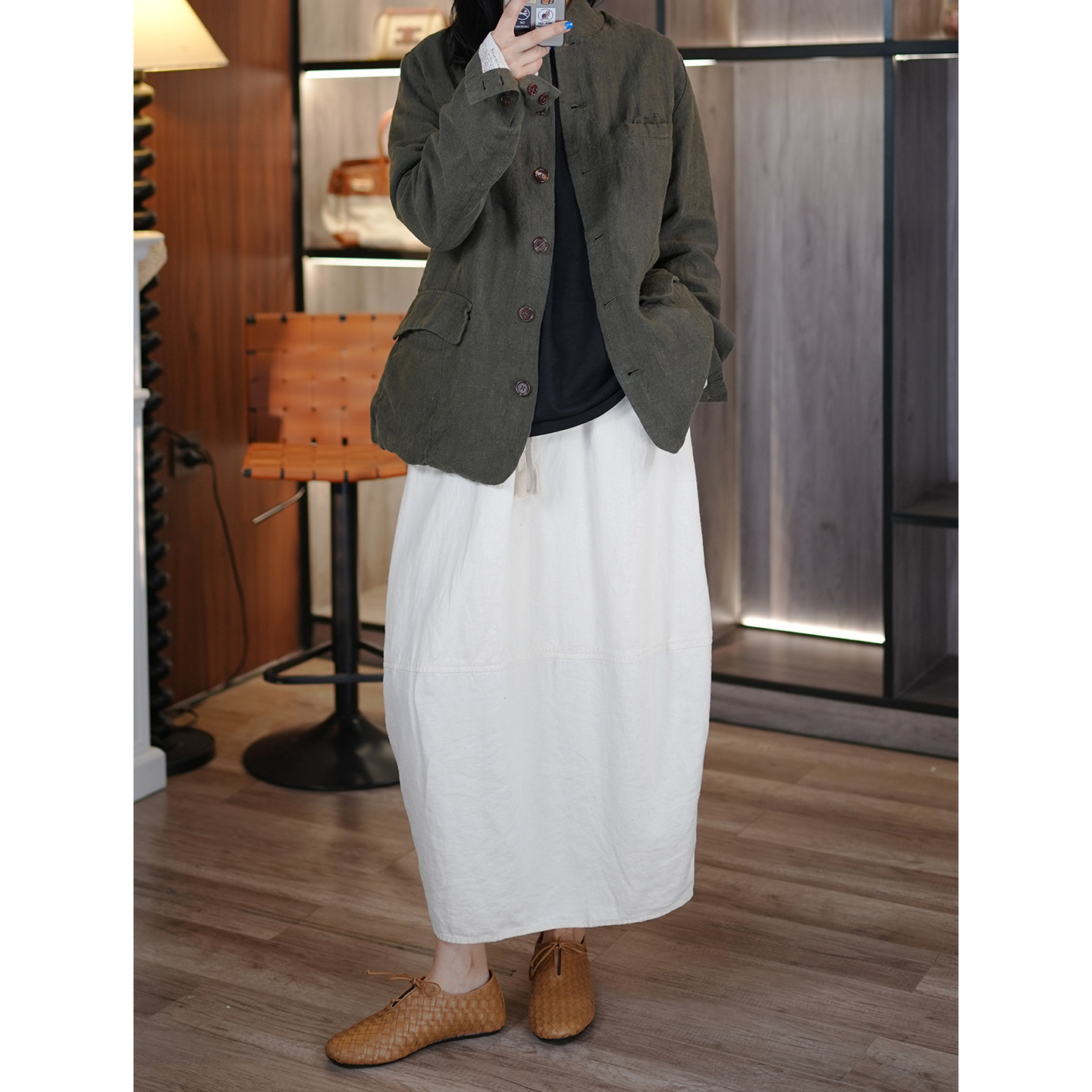 6号衣橱 l 日系松驰感 定织汉麻亚麻混纺松紧腰拼接气球休闲半裙,女装/女士精品,半身裙,淘宝优惠券,粉丝福利购,淘宝优惠卷