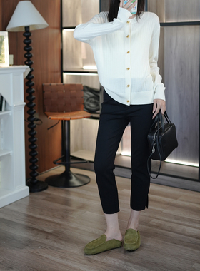 6号衣橱 l 巨显瘦wan能搭弹力棉纺裤口开衩小直筒9分法棍休闲裤OK