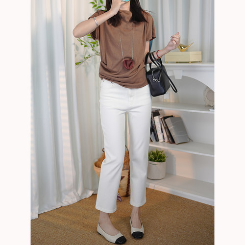 进口果冻弹显瘦9分法棍牛仔裤