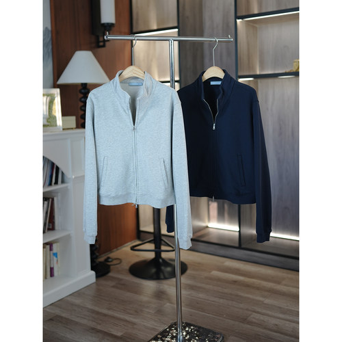 简约率性百搭拉链立领短款卫衣