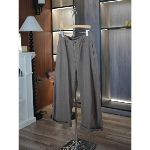 宽松直筒弯刀休闲裤 6号衣橱 日本亚麻混纺成衣染色 调性小狗