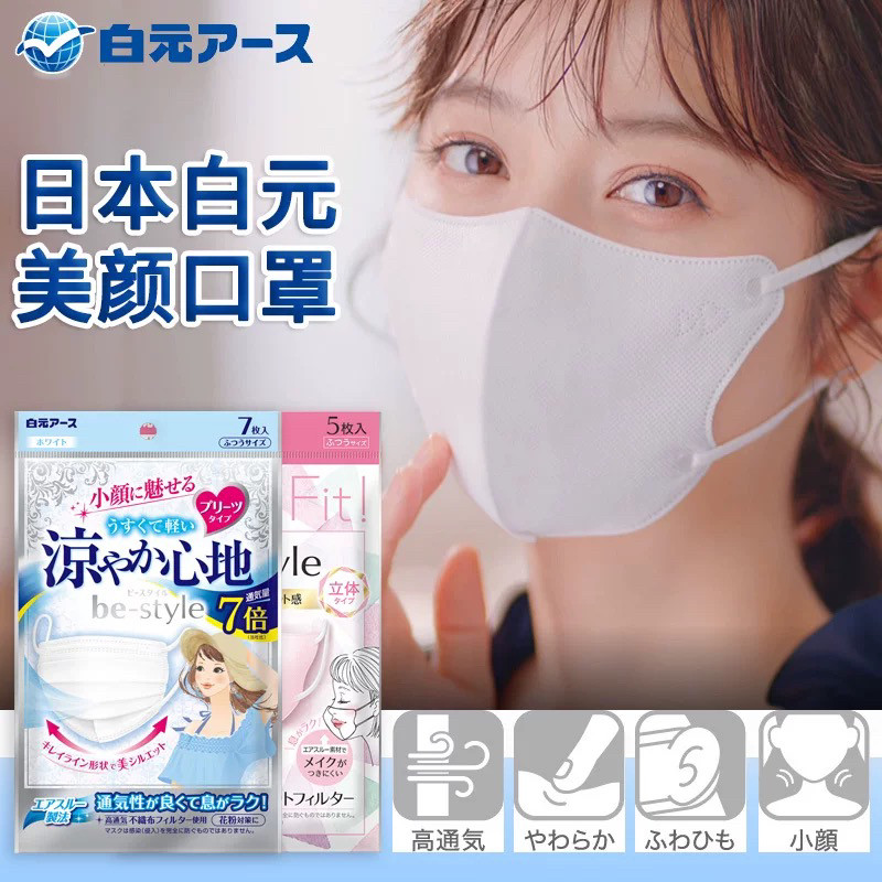 日本白元小颜防脱妆口罩图片