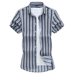 2022花衬衫大码衬衣沙滩衬衫短袖2007P32 M-7XL码白底图图片