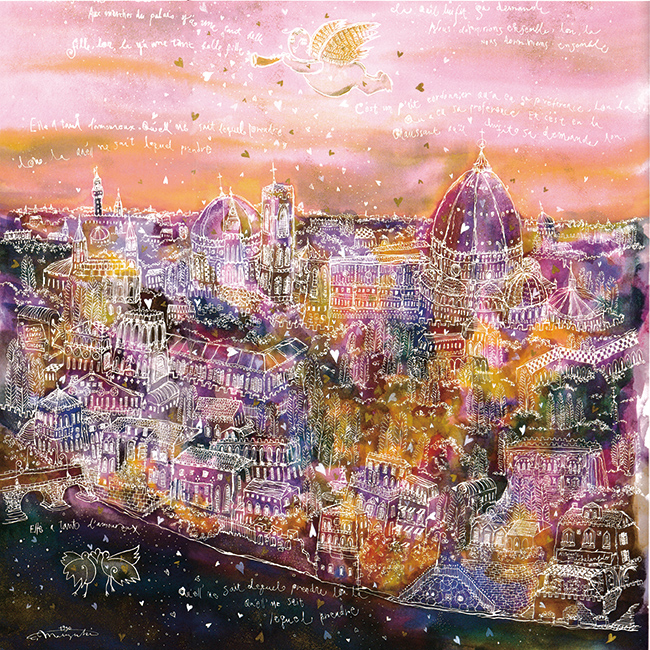 梦幻拼图七夕礼物情人节毬月绘美塑料磨砂透明风景定制