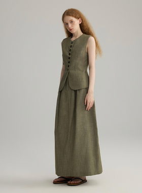 三十三 【Vanity Fair】老钱风马甲女2025夏季法式优雅气质半身裙