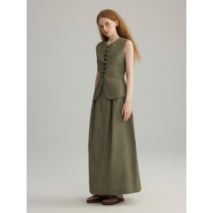 三十三 【Vanity Fair】老钱风马甲女2025夏季法式优雅气质半身裙