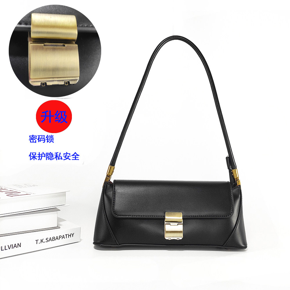 保护隐私密码锁包欧美法棍包百搭单肩通勤女包高级感小众腋下包包