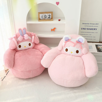 可爱美乐蒂兔羊毛绒坐垫地板坐墩飘窗蒲团少女心卡通懒人沙发椅