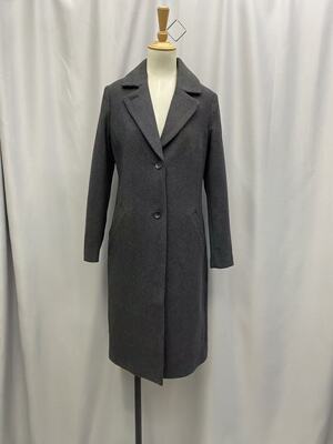 56%羊毛高端气质欧美中长款翻领羊毛混纺大衣女秋冬毛呢外套外贸