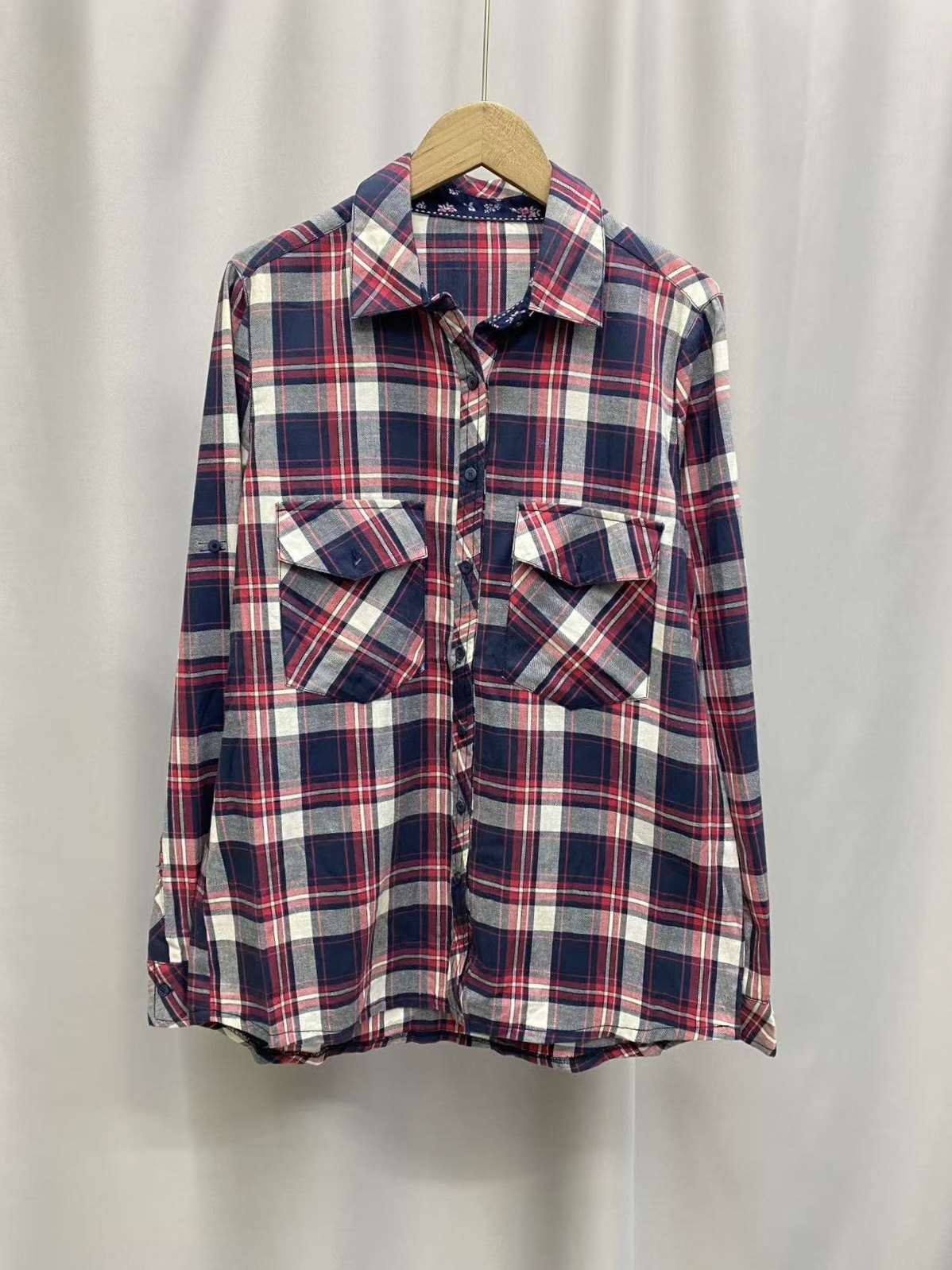 外贸单样衣休闲时尚百搭衬衣春季新款女棉格子长袖衬衫,女装/女士精品,衬衫,淘宝优惠券,粉丝福利购,淘宝优惠卷