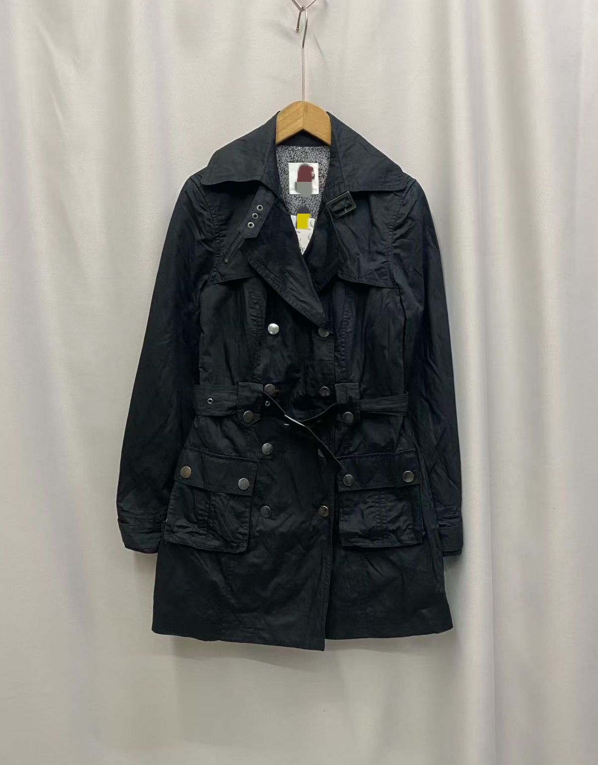 外贸品牌单百搭休闲通勤秋季新款女双排扣中长款风衣外套