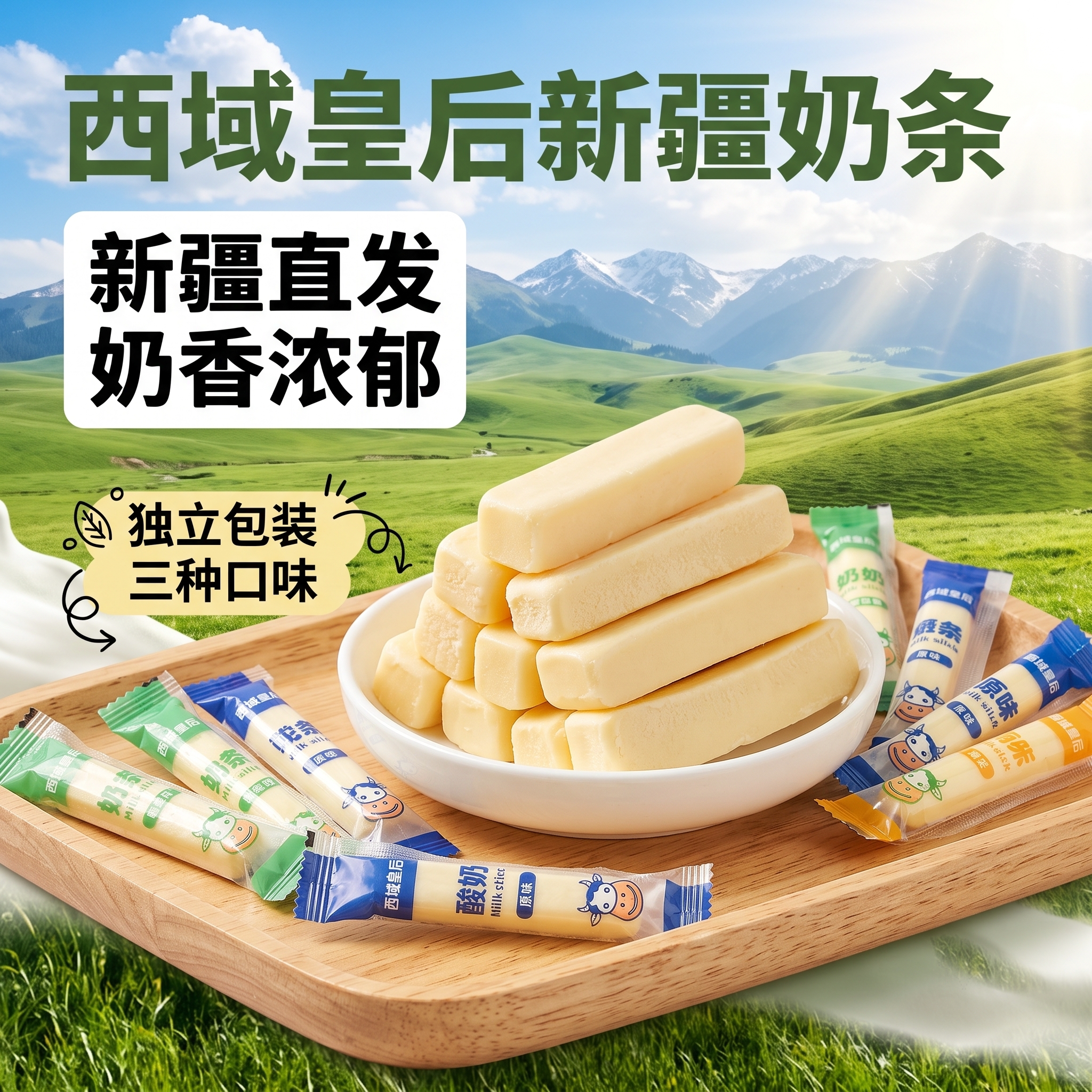 西域皇后奶条即食小孩零食软糯 奶香原味营养奶酪棒奶棒独立装