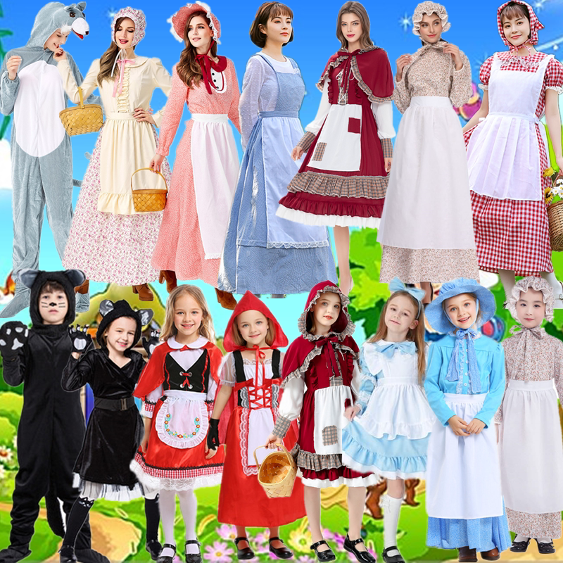 小红帽cosplay服装童话剧演出大灰狼扮演妈妈猎人狼外婆表演服装