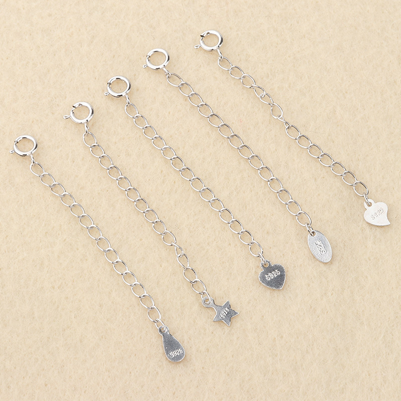 925银延长链 DIY配件链条 穿手链项链材料零 纯银尾链调节链纯银