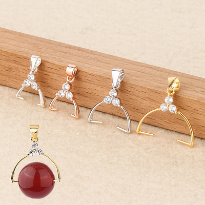 庭祥凯S925纯银新版三钻珠扣配件