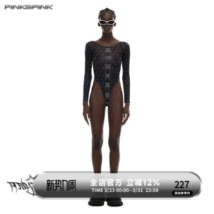 PINKSPINK 透视性感辣妹Y2K网纱打底 2025AW原创电月镜像系列修身