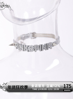 PINKSPINK原创铆钉闪钻朋克项圈