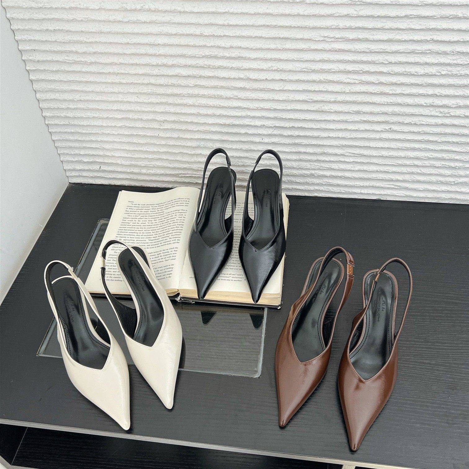 韩式尖头细跟单鞋女浅口一字扣後空凉鞋气质通勤百搭显瘦,女鞋,浅口单鞋,淘宝优惠券,粉丝福利购,淘宝优惠卷