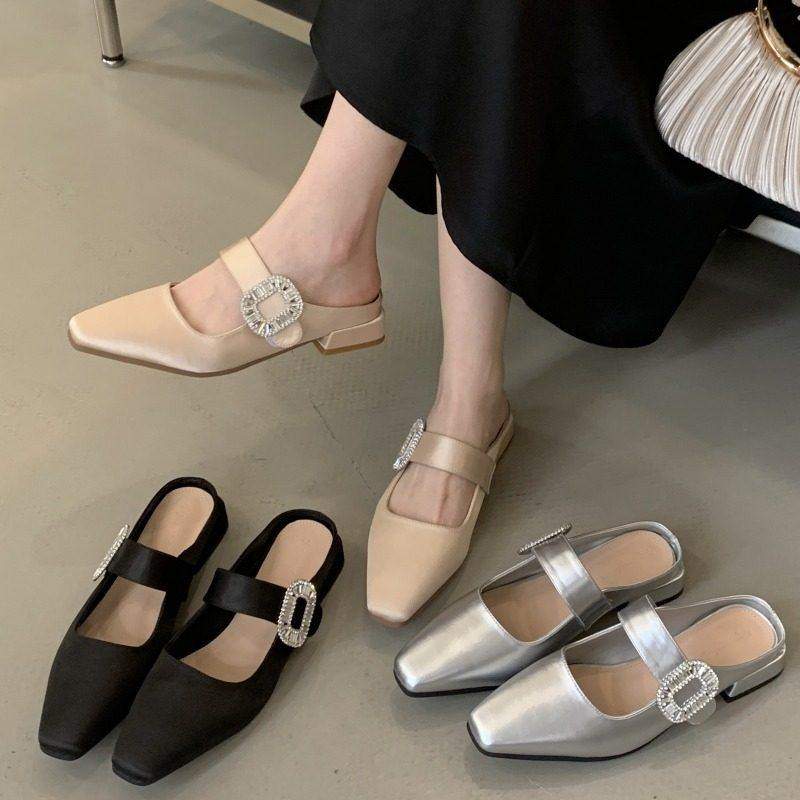 法式水钻玛丽珍包头凉鞋女一字带方头细跟气质高跟鞋,女鞋,一字带凉鞋,淘宝优惠券,粉丝福利购,淘宝优惠卷