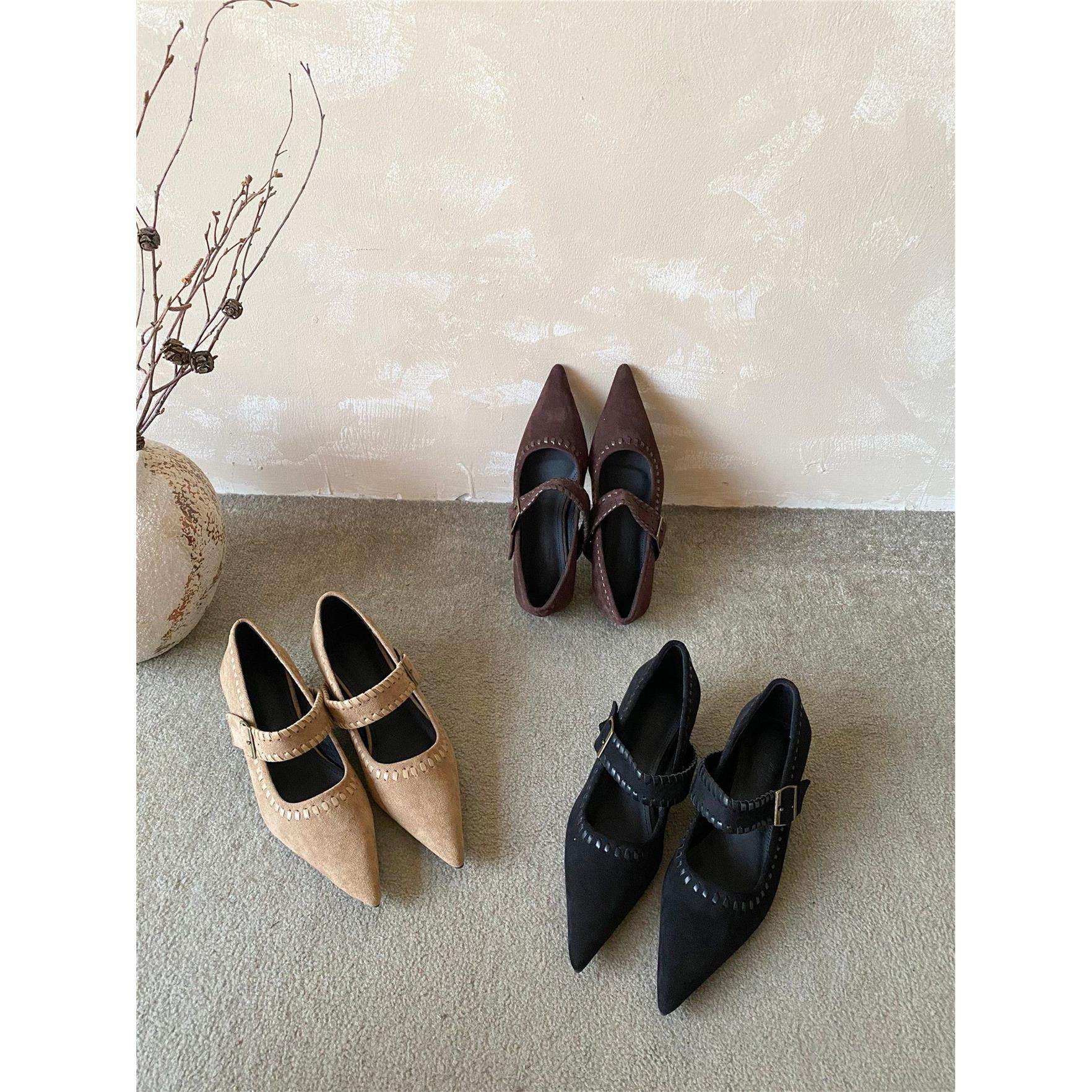 复古风尖头玛丽珍鞋女一字扣浅口单鞋温柔风通勤鞋,女鞋,玛丽珍鞋,淘宝优惠券,粉丝福利购,淘宝优惠卷