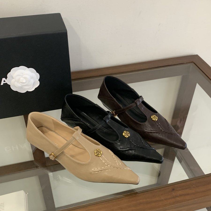 法式复古山茶花T字扣带玛丽珍女鞋尖头低跟气质单鞋,女鞋,玛丽珍鞋,淘宝优惠券,粉丝福利购,淘宝优惠卷