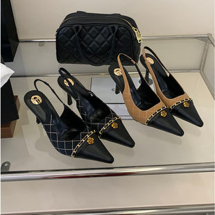 尖头单鞋女2026新款春季细跟高跟鞋搭扣玛丽珍配裙子