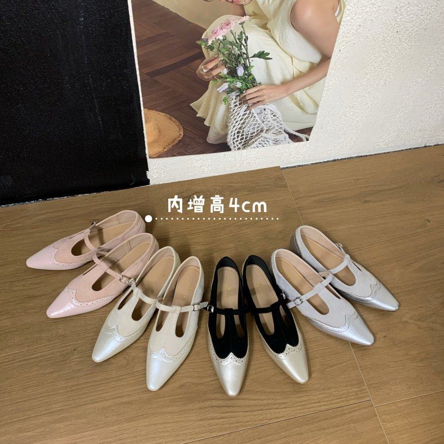 法式复古风内增高玛丽珍鞋女一字扣尖头通勤百搭单鞋,女鞋,玛丽珍鞋,淘宝优惠券,粉丝福利购,淘宝优惠卷