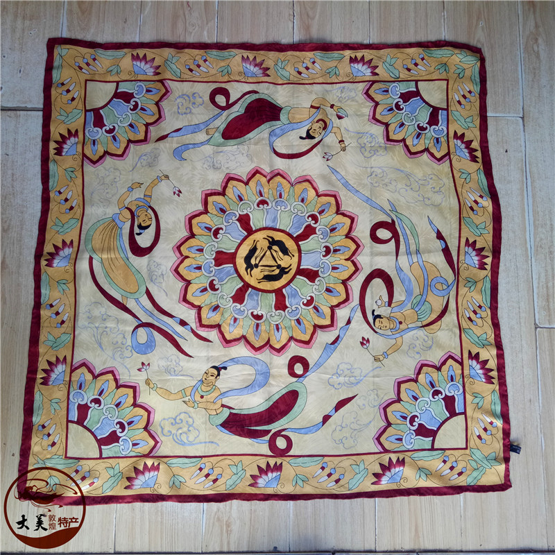 真丝披肩方巾敦煌壁画90cm