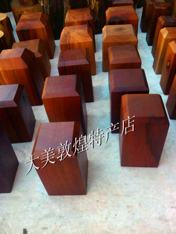 定制敦煌特产胡杨木雕刻章原料刻字（6*7*9cm）定制旅游送礼佳品