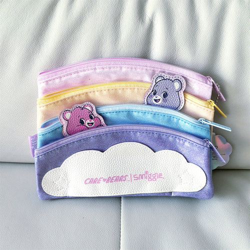 澳洲Smiggle笔袋多层粉彩虹儿童多功能收纳文具盒学生卡通铅笔盒