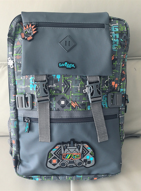 澳洲Smiggle学生书包灰色游戏手柄超大号双肩包轻便减负儿童背包