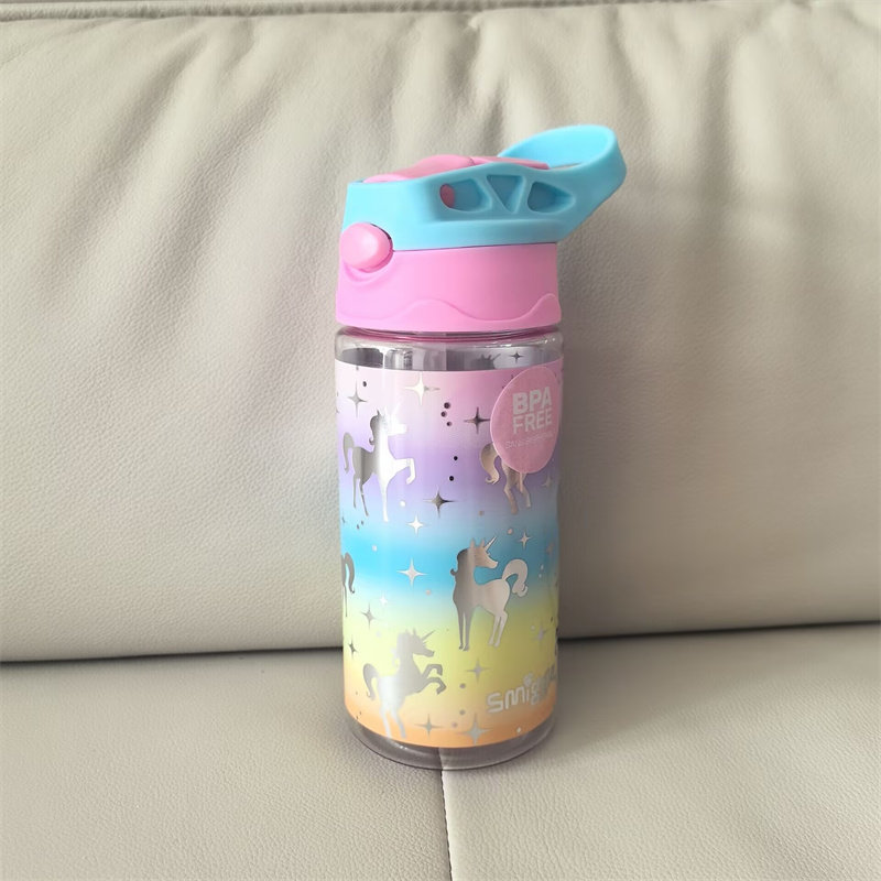 澳洲Smiggle儿童水杯学生吸管可手提水壶紫色盖比娃娃屋随手杯礼