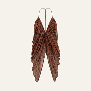 26春夏 EAST 盾花深v垂摆吊带上衣 THE INTO