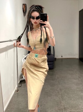 80%OFF WINDOWSEN 不对称褶皱WRAP背心